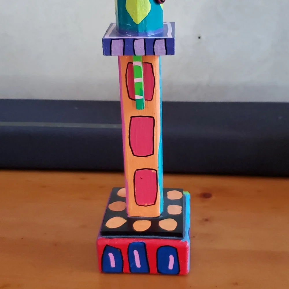 Third Ste USA colorful and whimsical candlestick holder yellow blue green red